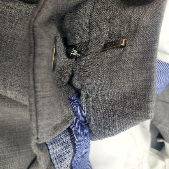 Ballin Men’s Flat Front Pants Super 120s Wool‎ Comfort EZE 40 Gray - Picture 4 of 14